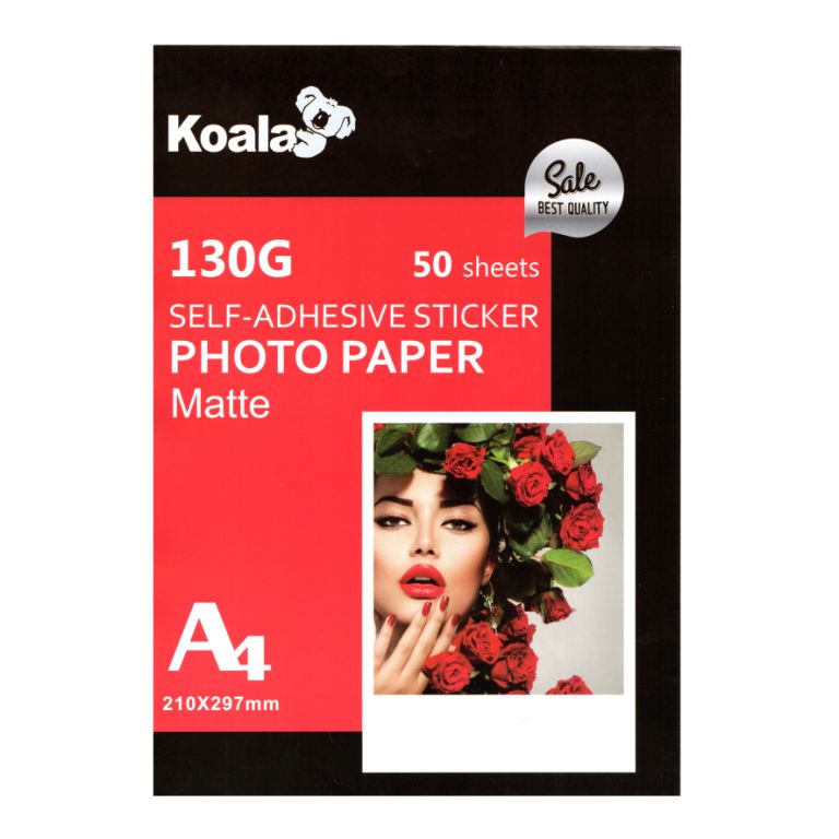 Photo Paper Glossy White Matte Sticker A4 (8.268″x11.693″) 130gsm 50 Sheets  – Ok Ad Services