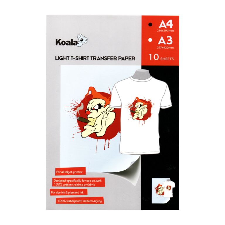 Lot 20-200 Koala Iron On Heat Transfer Paper Dark, Light T-shirt
