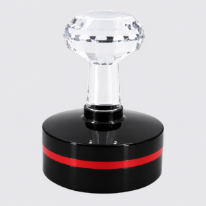 Pre Ink Crystal Handle Round Flash Stamp
