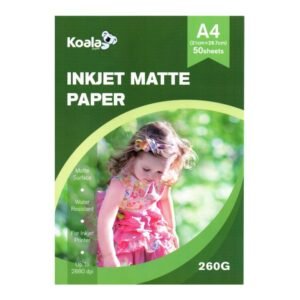 Inkjet Matte Paper A4 (8.268″x11.693″) 260gsm 50 Sheets