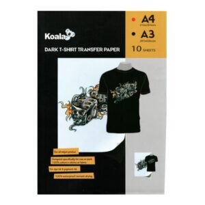 Iron-On Heat Transfer Paper for Dark Fabric Dark T-Shirt Transfer Paper A4 (8.268″x11.693″) 10 Sheets