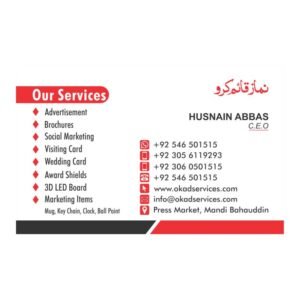 Single side customizing Matte 4 color visiting card