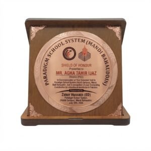 Premium Wooden Award Shield 11"x11" Brown P2