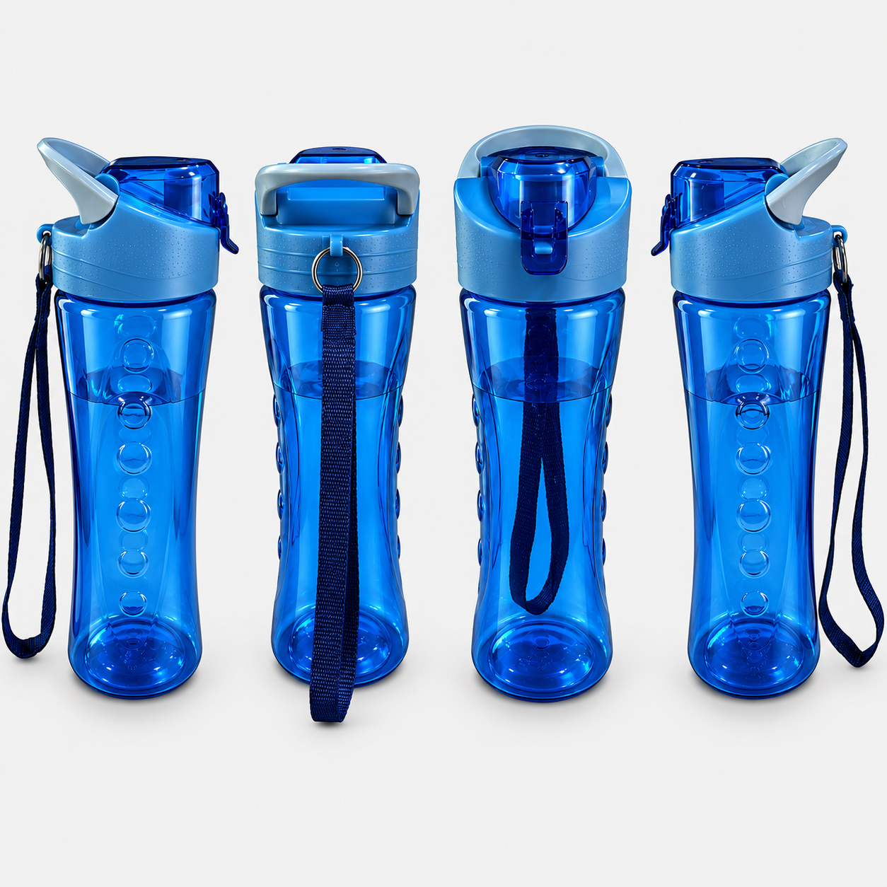 B2 (1) Vibrant Blue fitness gym water bottle with flip-top lid