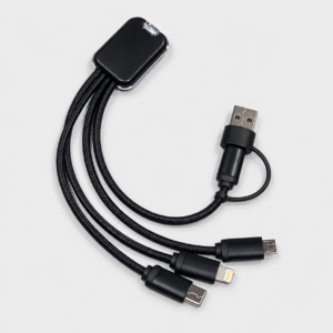 Rectangular Hub 3-in-1 Charging Cable Keyring