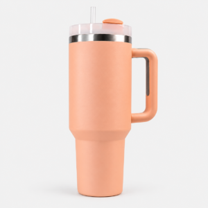 Insulated Travel Tumbler with Handle & Straw