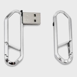 Silver Carabiner Metal USB Drive